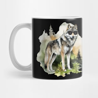 Watercolor Timber Wolf Mug